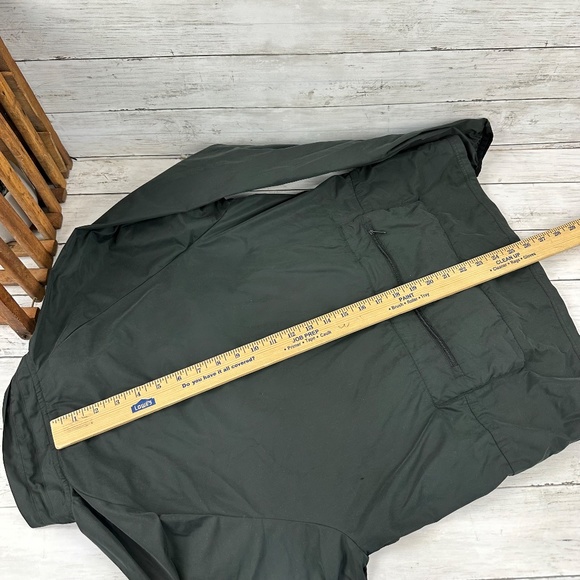 Bearded Goat Mens Small Jacket Dark Gray Pockets Zip Hooded Windbreaker Packable - Picture 12 of 13